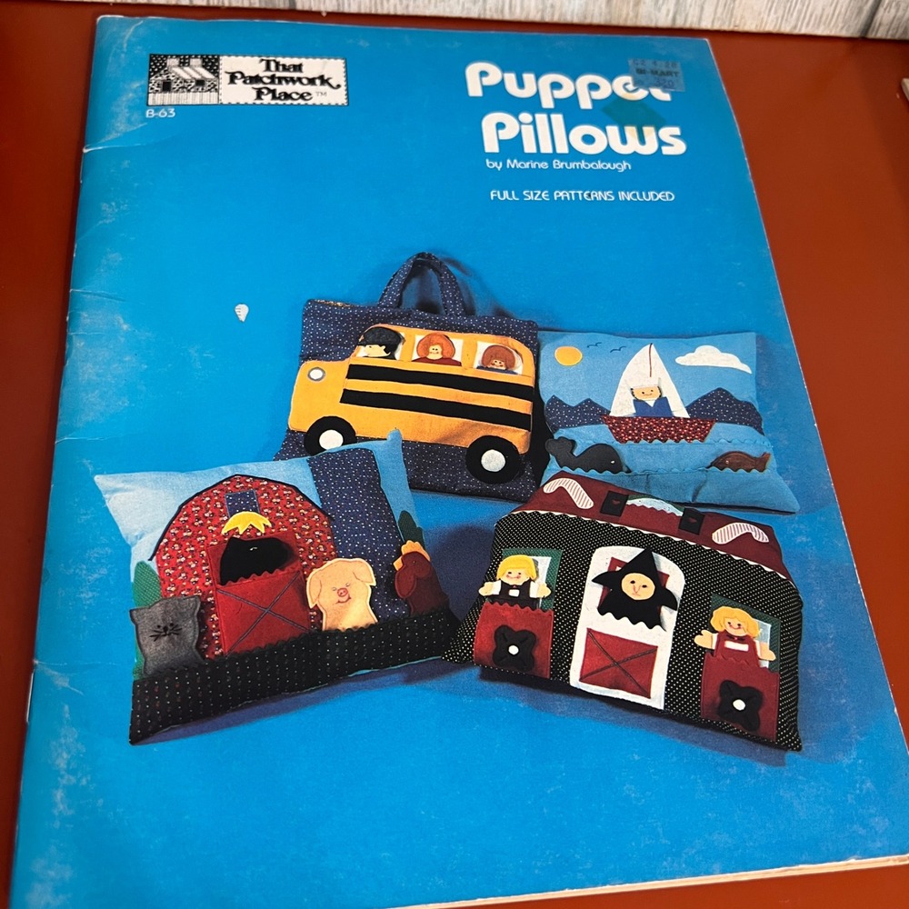 Vintage 1982 Puppet Pillows Pattern Book Marine Bumbalough That Patchwork Place
